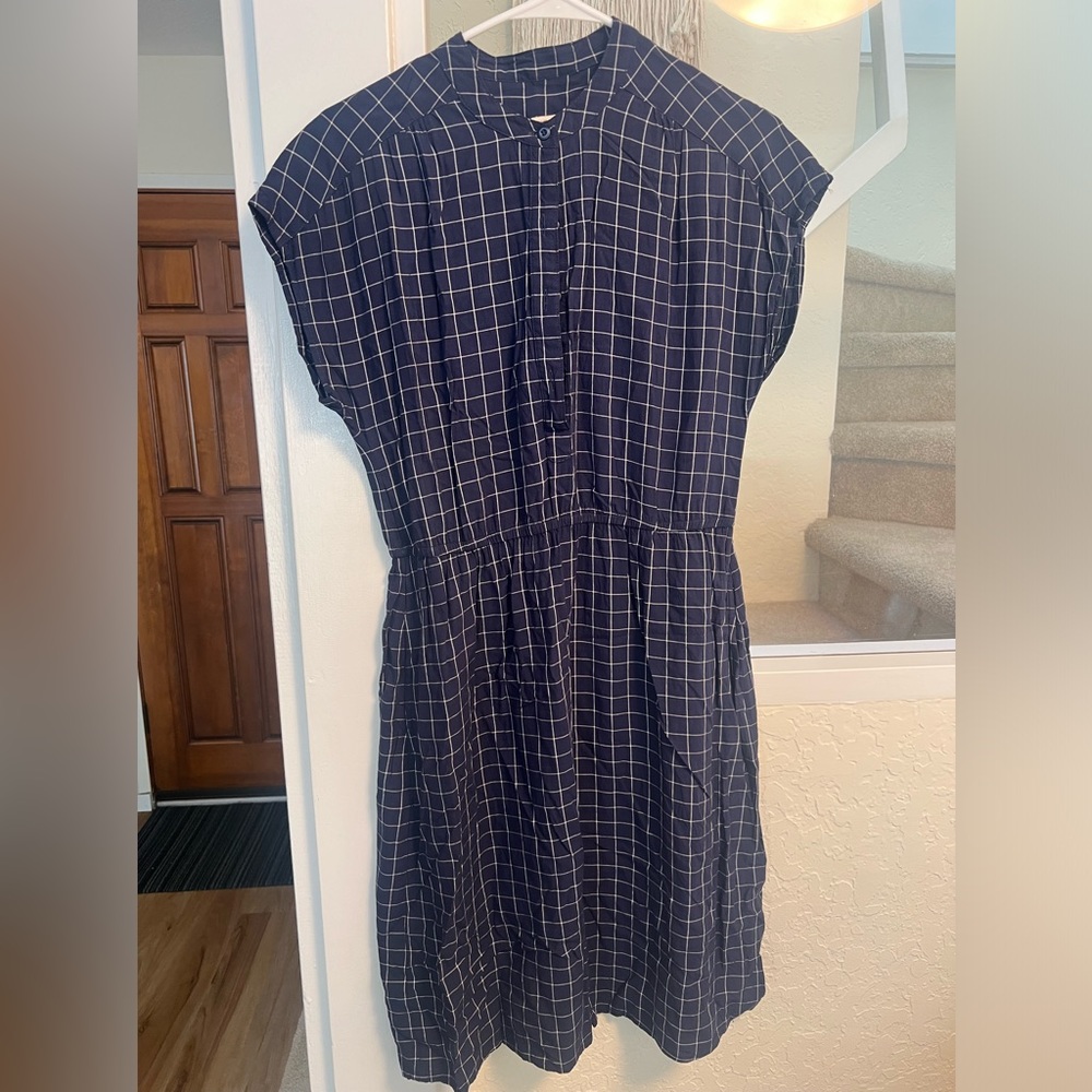 Bridge and Burn blue and white checkered dress